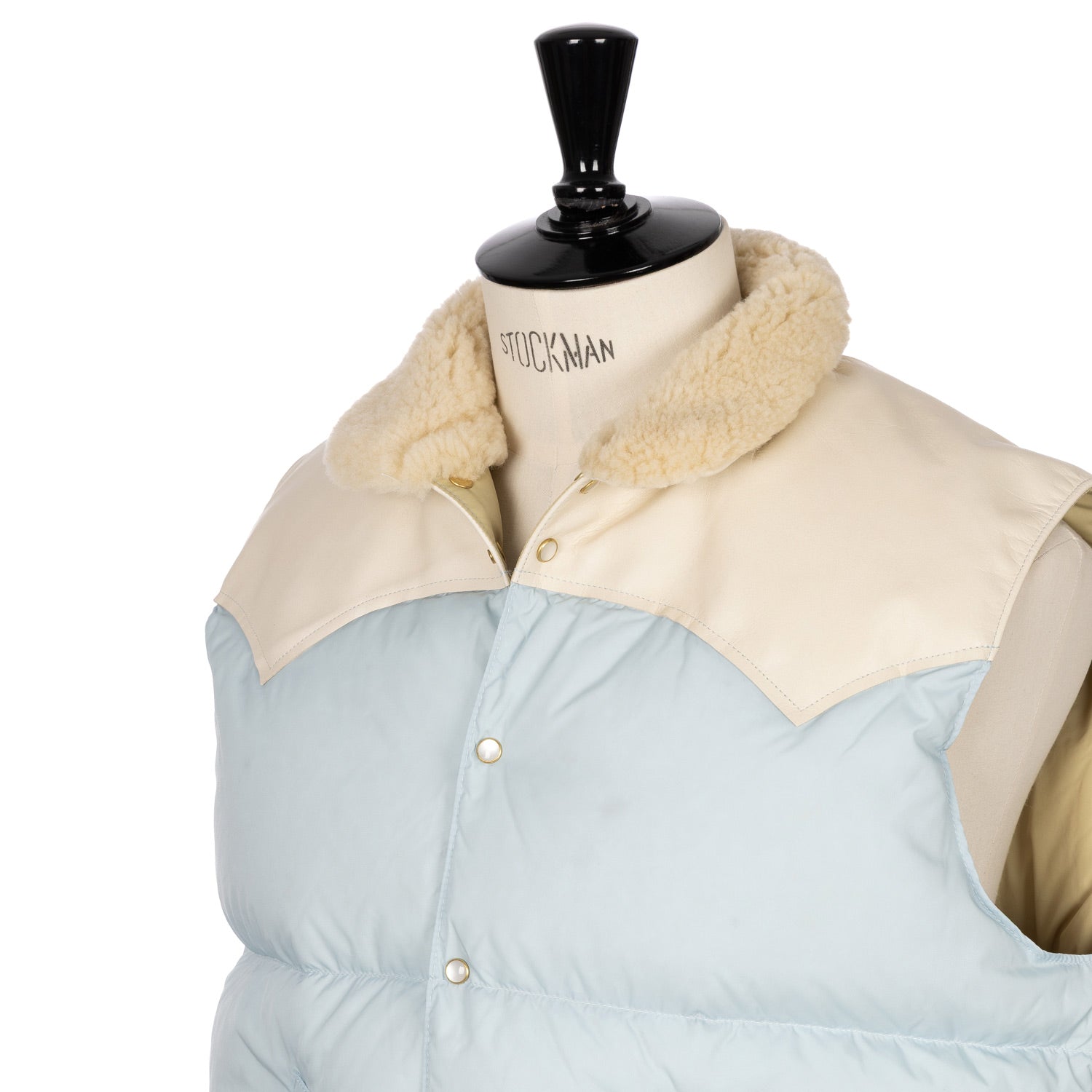 Rocky Mountain Featherbed x MJ: Daunenweste "Christy Vest" mit Lammfellkragen